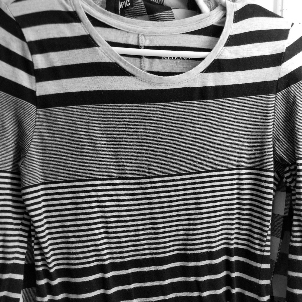 Black/White Striped Merona Womans Long Sleeve